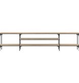 VidaXL Tv-meubel 201x35x45 cm bewerkt hout en ijzer sonoma eikenkleur