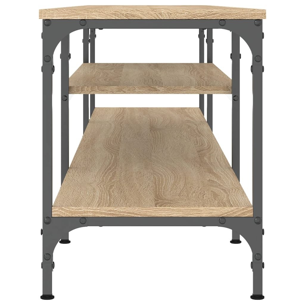 VidaXL Tv-meubel 201x35x45 cm bewerkt hout en ijzer sonoma eikenkleur