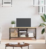 VidaXL Tv-meubel 100x33x45 cm bewerkt hout en ijzer sonoma eikenkleur