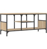 VidaXL Tv-meubel 100x33x45 cm bewerkt hout en ijzer sonoma eikenkleur
