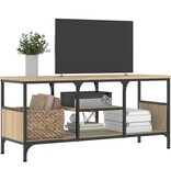VidaXL Tv-meubel 100x33x45 cm bewerkt hout en ijzer sonoma eikenkleur