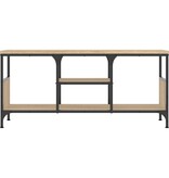 VidaXL Tv-meubel 100x33x45 cm bewerkt hout en ijzer sonoma eikenkleur