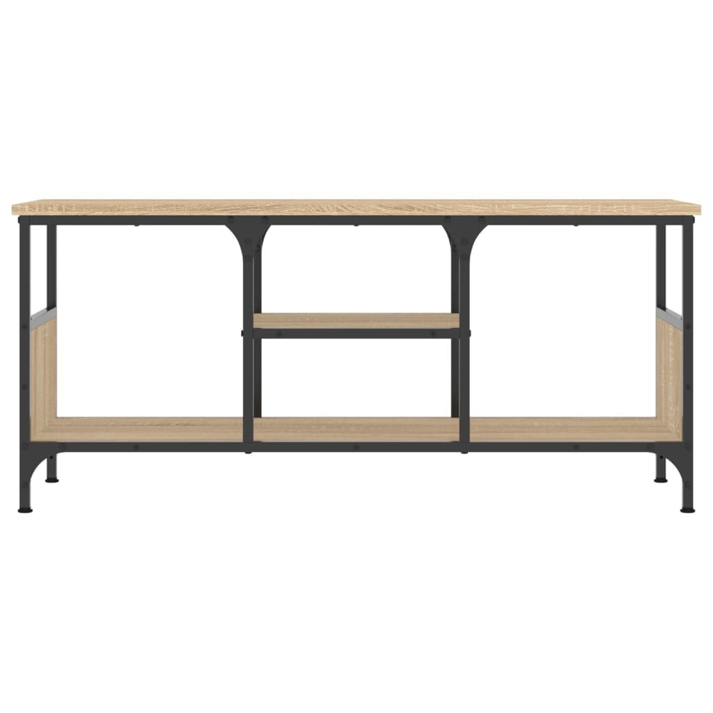 VidaXL Tv-meubel 100x33x45 cm bewerkt hout en ijzer sonoma eikenkleur