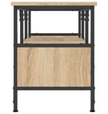 VidaXL Tv-meubel 100x33x45 cm bewerkt hout en ijzer sonoma eikenkleur