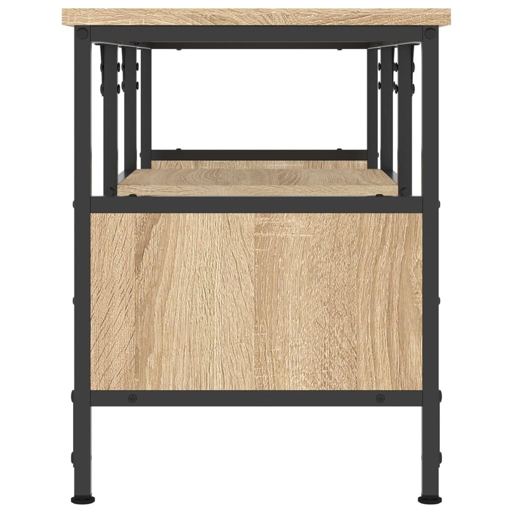 VidaXL Tv-meubel 100x33x45 cm bewerkt hout en ijzer sonoma eikenkleur