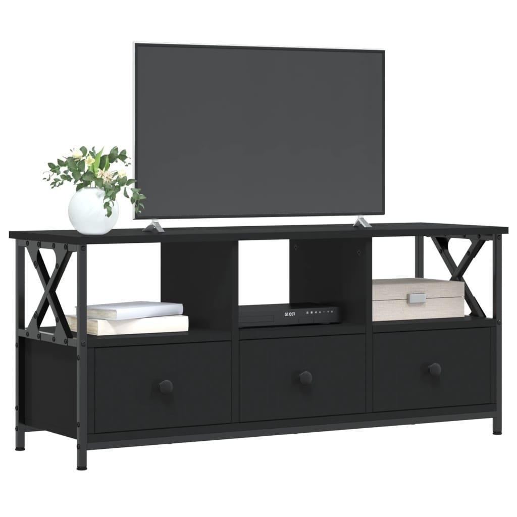 VidaXL Tv-meubel 102x33x45 cm bewerkt hout en ijzer zwart