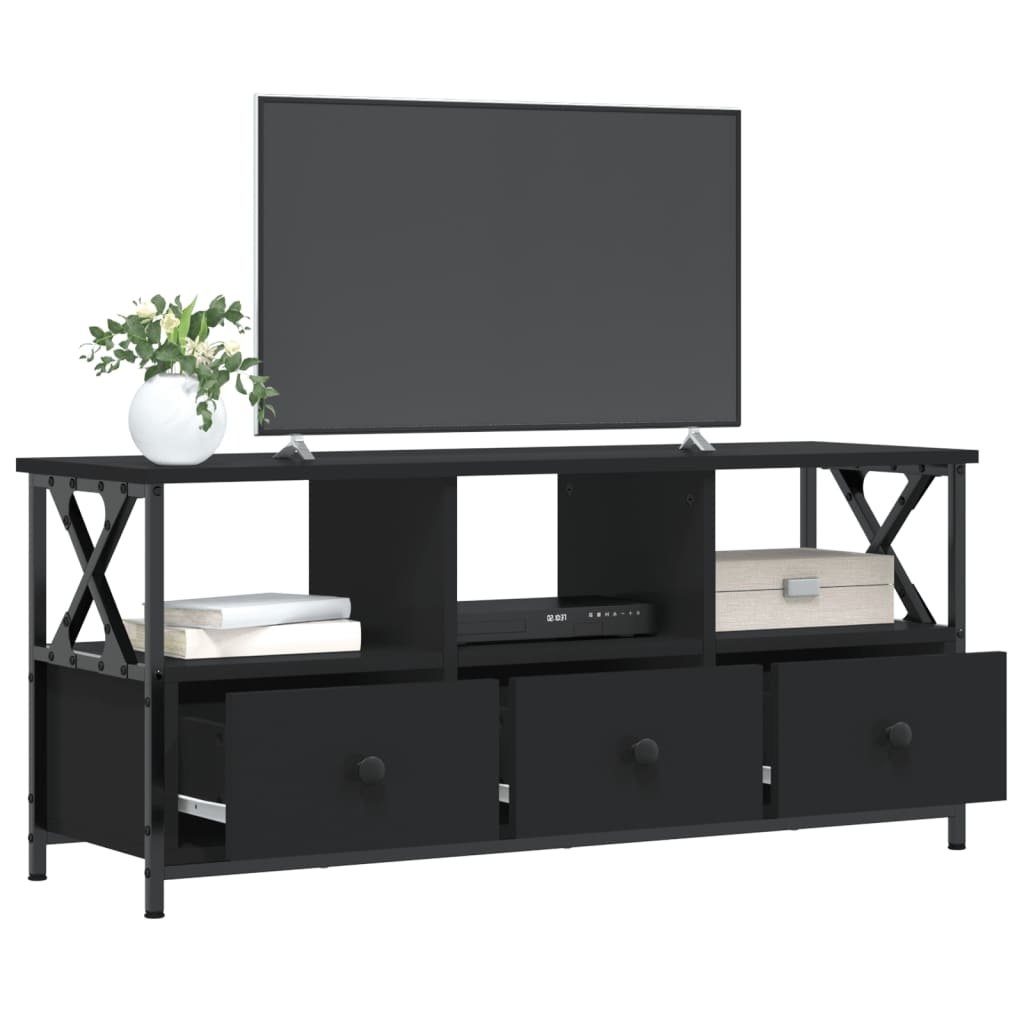 VidaXL Tv-meubel 102x33x45 cm bewerkt hout en ijzer zwart