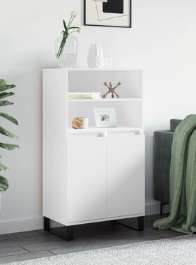 VidaXL Hoge kast 60x36x110 cm bewerkt hout wit