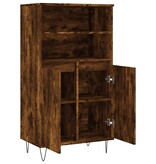 VidaXL Hoge kast 60x36x110 cm bewerkt hout gerookt eikenkleurig