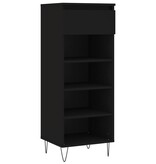 VidaXL Schoenenkast 40x36x105 cm bewerkt hout zwart