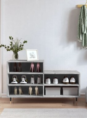 VidaXL Schoenenkast 102x36x60 cm bewerkt hout betongrijs