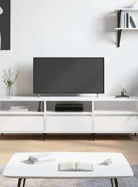 VidaXL Tv-meubel 150x30x44,5 cm bewerkt hout wit