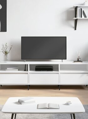 VidaXL Tv-meubel 150x30x44,5 cm bewerkt hout wit