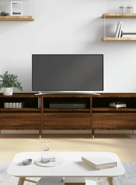 VidaXL Tv-meubel 150x30x44,5 cm bewerkt hout bruin eikenkleur