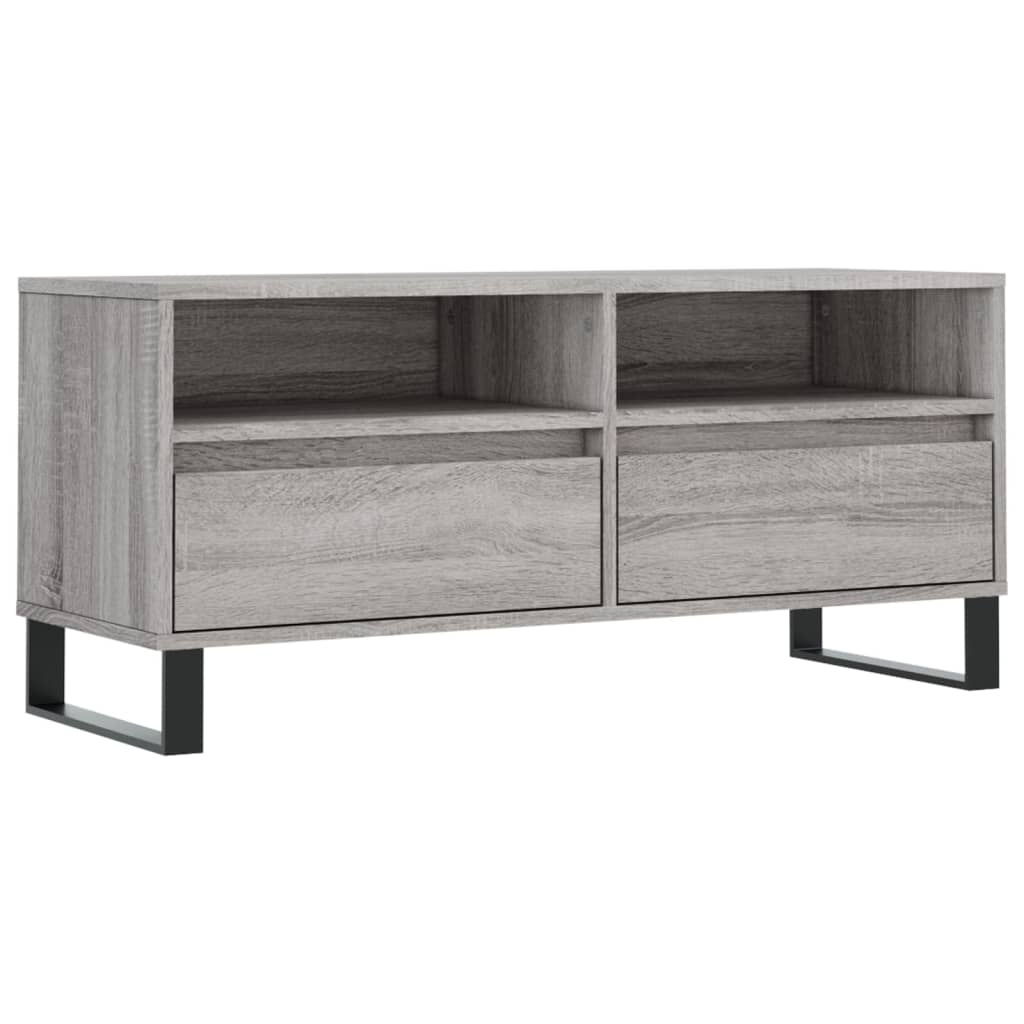 VidaXL Tv-meubel 100x34,5x44,5 cm bewerkt hout grijs sonoma eikenkleur