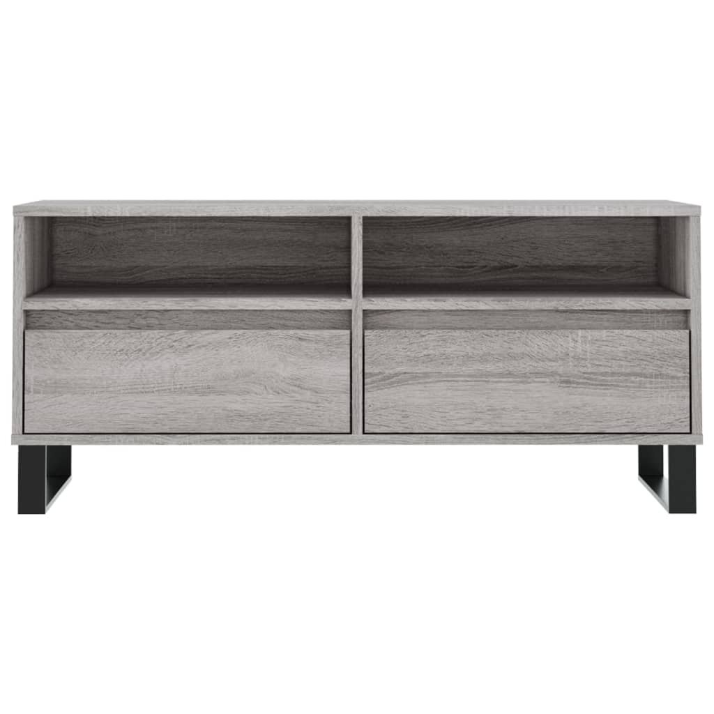 VidaXL Tv-meubel 100x34,5x44,5 cm bewerkt hout grijs sonoma eikenkleur