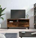 VidaXL Tv-meubel 100x34,5x44,5 cm bewerkt hout gerookt eikenkleurig