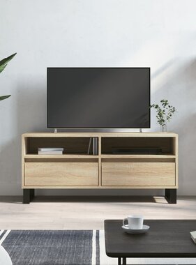 VidaXL Tv-meubel 100x34,5x44,5 cm bewerkt hout sonoma eikenkleurig