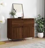 VidaXL Dressoirs 2 st 40x35x70 cm bewerkt hout bruin eikenkleur