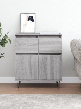 VidaXL Dressoir 60x35x70 cm bewerkt hout grijs sonoma eikenkleurig