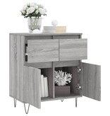 VidaXL Dressoir 60x35x70 cm bewerkt hout grijs sonoma eikenkleurig