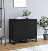 VidaXL Dressoirs 2 st 40x35x70 cm bewerkt hout zwart