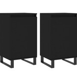 VidaXL Dressoirs 2 st 40x35x70 cm bewerkt hout zwart
