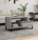 VidaXL Salontafel 90x49x45 cm bewerkt hout grijs sonoma