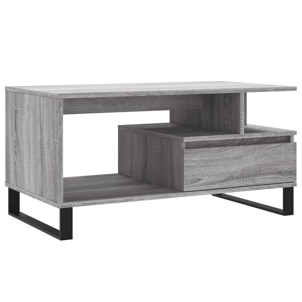 VidaXL Salontafel 90x49x45 cm bewerkt hout grijs sonoma