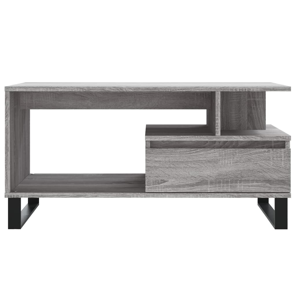 VidaXL Salontafel 90x49x45 cm bewerkt hout grijs sonoma