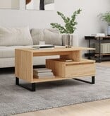 VidaXL Salontafel 90x49x45 cm bewerkt hout sonoma eikenkleurig