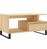 VidaXL Salontafel 90x49x45 cm bewerkt hout sonoma eikenkleurig