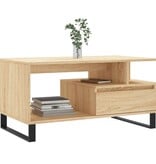 VidaXL Salontafel 90x49x45 cm bewerkt hout sonoma eikenkleurig