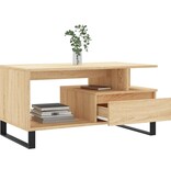 VidaXL Salontafel 90x49x45 cm bewerkt hout sonoma eikenkleurig