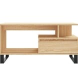 VidaXL Salontafel 90x49x45 cm bewerkt hout sonoma eikenkleurig