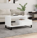 VidaXL Salontafel 90x49x45 cm bewerkt hout wit