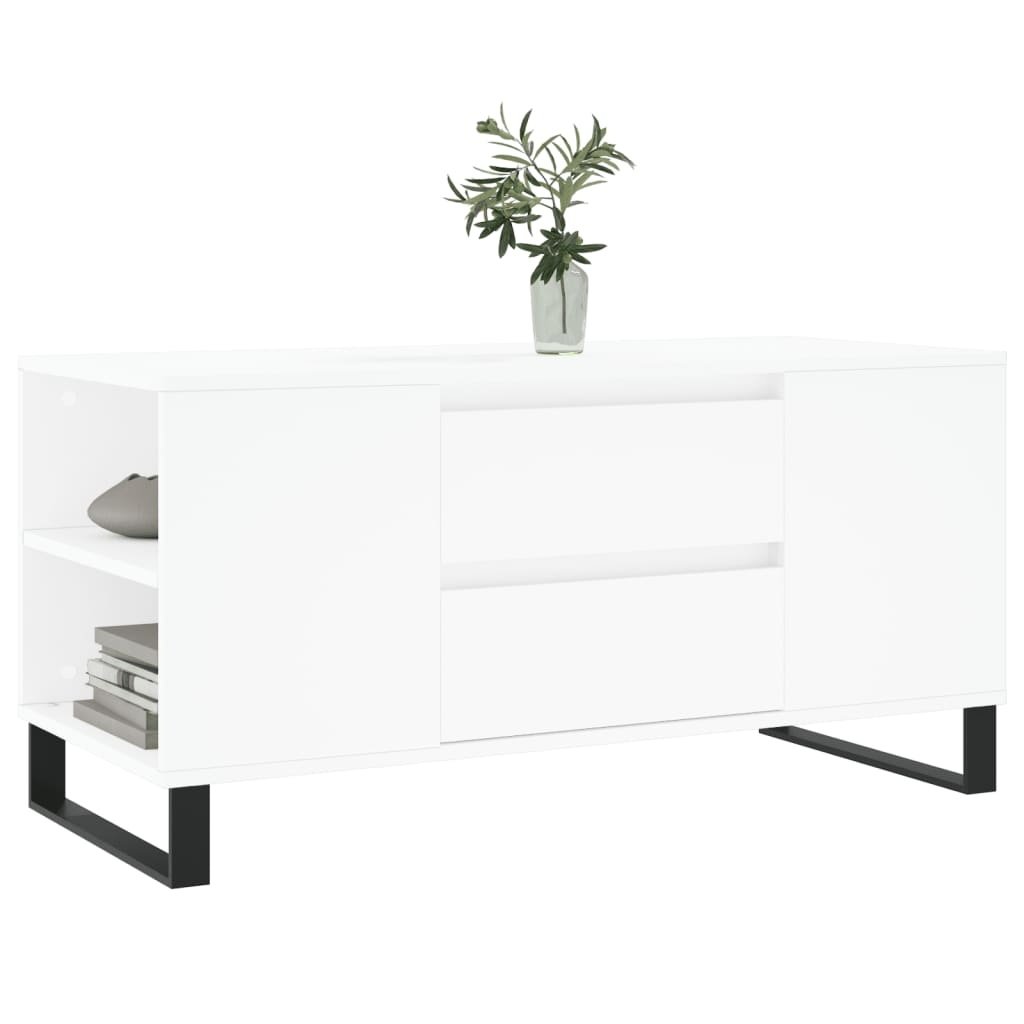 VidaXL Salontafel 102x44,5x50 cm bewerkt hout wit