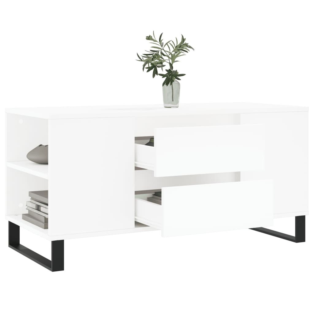 VidaXL Salontafel 102x44,5x50 cm bewerkt hout wit