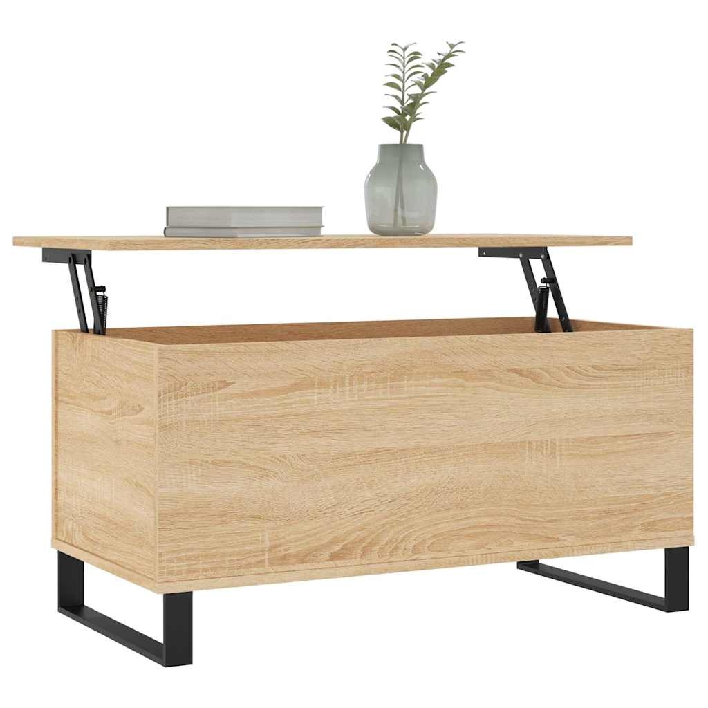VidaXL Salontafel 90x44,5x45 cm bewerkt hout sonoma eikenkleurig