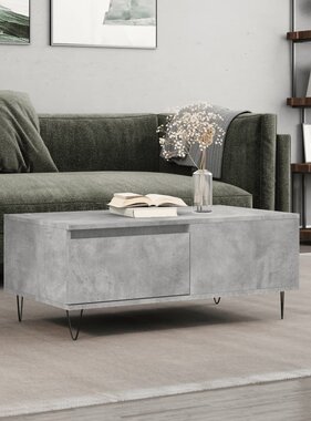 VidaXL Salontafel 90x50x36,5 cm bewerkt hout betongrijs