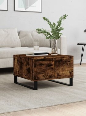 VidaXL Salontafel 55x55x36,5 cm bewerkt hout gerookt eikenkleurig