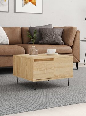 VidaXL Salontafel 55x55x36,5 cm bewerkt hout sonoma eikenkleurig