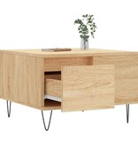 VidaXL Salontafel 55x55x36,5 cm bewerkt hout sonoma eikenkleurig