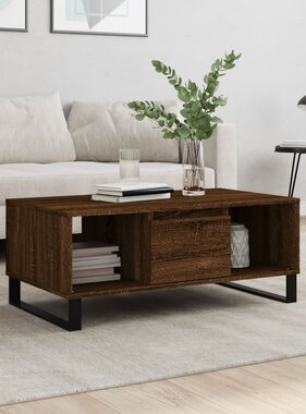 VidaXL Salontafel 90x50x36,5 cm bewerkt hout bruin eikenkleur