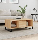 VidaXL Salontafel 90x50x36,5 cm bewerkt hout sonoma eikenkleurig