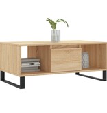 VidaXL Salontafel 90x50x36,5 cm bewerkt hout sonoma eikenkleurig