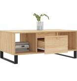 VidaXL Salontafel 90x50x36,5 cm bewerkt hout sonoma eikenkleurig