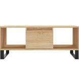 VidaXL Salontafel 90x50x36,5 cm bewerkt hout sonoma eikenkleurig