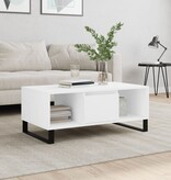 VidaXL Salontafel 90x50x36,5 cm bewerkt hout wit