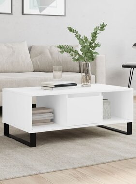 VidaXL Salontafel 90x50x36,5 cm bewerkt hout wit
